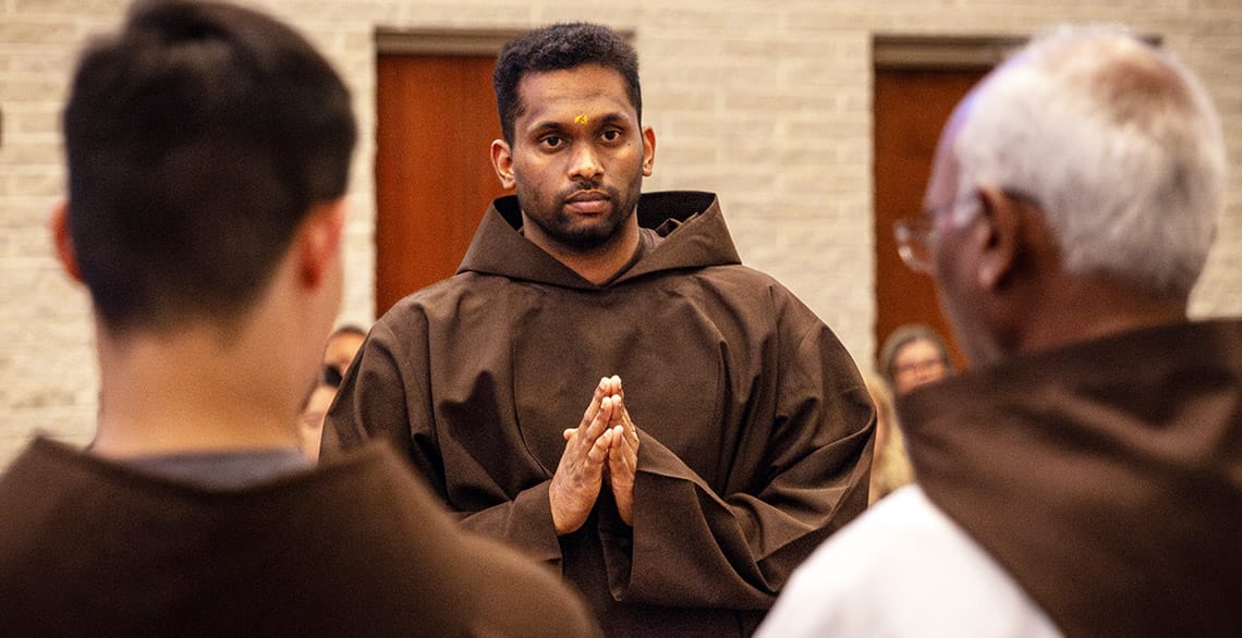 Friar Daniel Viyakularaj, OFM Cap. at his solemn profession.