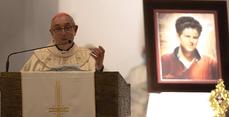 Cardinal Vicar De Donatis presides over Holy Mass at the Church of Sant'Angela Merici. Photo by Daniel Ibañez/Catholic News Agency